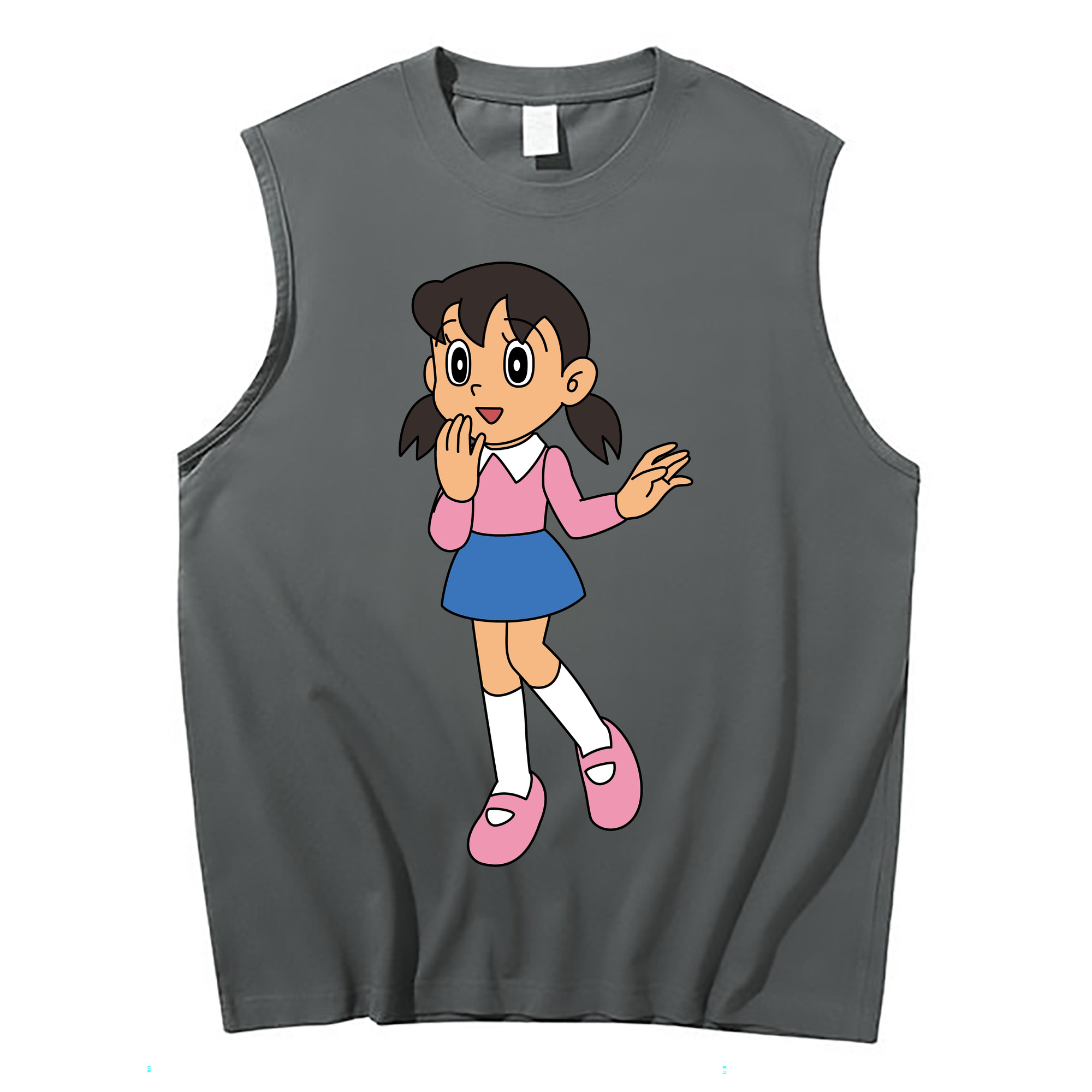 （画像用） ドラえもん みなもと しずか Doraemon Shizuka Minamoto コットン100％タンクトップ（フロントプリント）